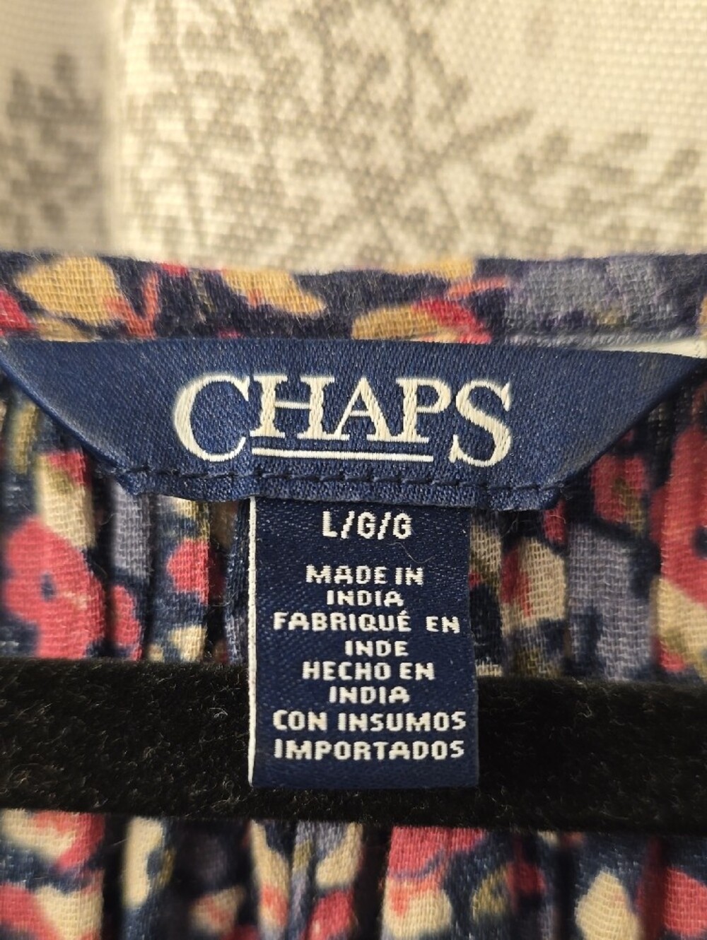 Chaps Ditzy Floral Peasant Top - Picture 2 of 5